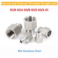 304 Stainless Steel Pipe Fitting Connector Adapter G1/8 G1/4 G3/8 G1/2 G3/4 G1 Female Turn To Male F