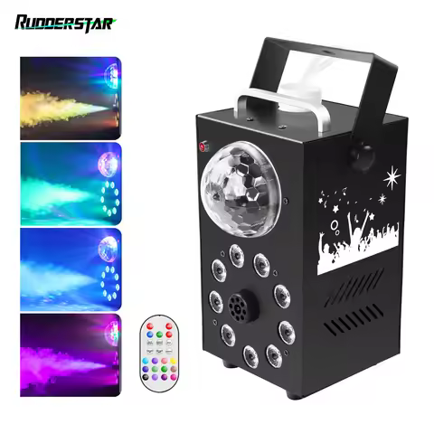 700W 3-in-1 9LED Smoke Machine Colorful Fog Machine Remote Control Full-color Stage Spray Equipment 
