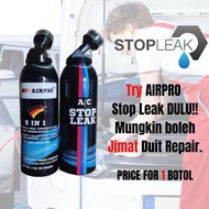 AIRPRO DIY TOP UP STOP LEAK AC GAS + OIL TREATMENT CAR AIR COND R134 R134A COMPRESSOR REFILL GAS