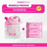 Honestglow Daily Sunscreen 30g and 2 Glass Skin Soap 80g