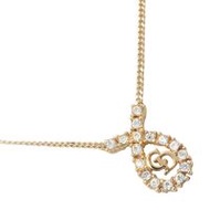 二手 Christian Dior CD 標誌項鍊，鍍金鑲有水鑽，約 5 克，女士款。