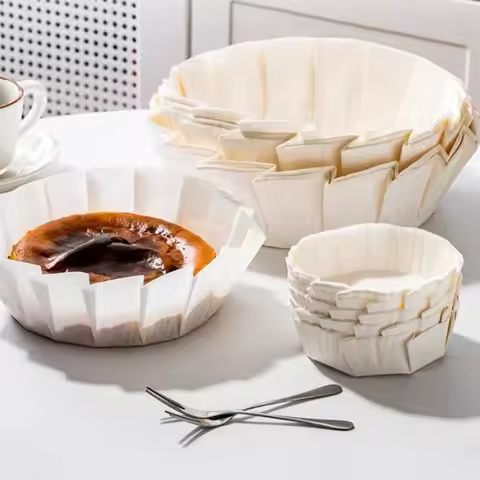 50/100Pcs Cake Pan Liner for Baking, Disposable Paper Cake Pans Nonstick Paper Molds, Pie Pineapple 