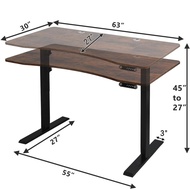 Mxtark 63 inches 1.6M Electric Standing Desk Dual Motor Desk Oak-2 motors One