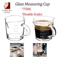 【SG】75ml Espresso Shot Measuring Cup Glass Double-mouthed Ounce Cup Double Scales For Milk Espresso Coffee