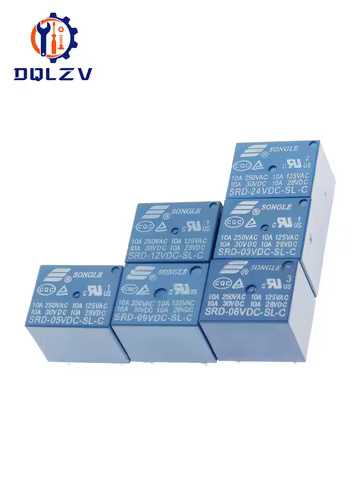 Relay SRD-05VDC-SL-C SRD-24VDC-SL-C SRD-12VDC-SL-C SRD-12VDC-SL-A 3V 5V 12V 24V 48V 10A 250VAC 5PIN 