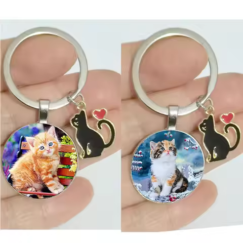 Very Cute Naughty Cat Keychain, I Love My Cat Keychain, Holiday Gift Keyring For Stylish Friends