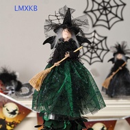 LMXKB Halloween Witch Doll, High Quality Witch Haunted House Doll, Unique Black Silk Scary Haunted H