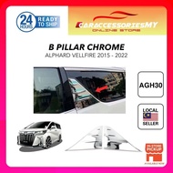 Toyota Vellfire Alphard 2015 B pillar chrome 2nd door window moulding trim cover AGH30 AH30 ANH30