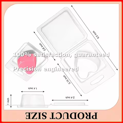 100Pack Wax Melt Container 1.3 Oz,Wax Melt Single Cube Flip Top Clear Empty Plastic Cube Tray for Wa