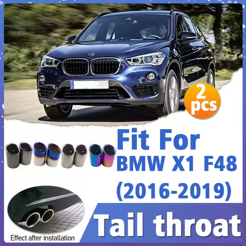 Stainless Steel Tail Throat Car Exhaust Muffler Tube Exhaust Pipe Deafener for BMW X1 F48 2016 2017 