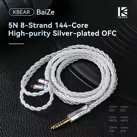 KBEAR BaiZe FS18 earphone Upgrade Cable 5N 8 cores HIFI OFC headphone cable 4.4mm balanced cable‌ fo