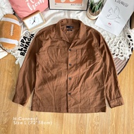 KEMEJA HCONNECT Brown Regular Long shirt size L • 100% Original (Long Sleeve shirt)