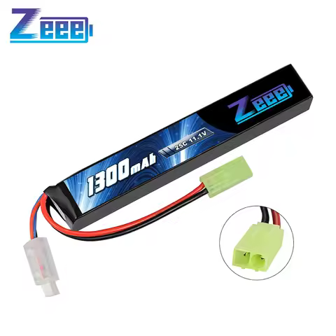 Zeee Airsoft Battery 3S 11.1V 25C 1300mAh Stick Battery with Mini Tamiya Plug for Airsoft Guns Rifle