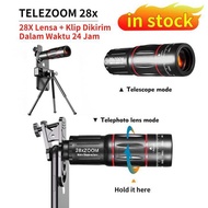 Terbaik 【24H Shipping】 Luxy Phone Tele Zoom 28X Hp Lensa Tele Zoom Lensa Kamera Hp Zoom Universal 28