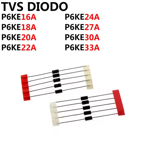 100PCS TVS DIODE P6KE16A P6KE18A P6KE20A P6KE22A P6KE24A P6KE27A P6KE30A P6KE33A