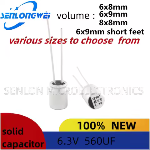 10pcs New 560uF 6.3V Super Low ESR 6.3V560uF For Motherboard VGA Solid Capacitors Solid Electrolytic