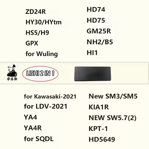 Lishi 2 in 1 ZD24R HY30 HS5/H9 GPX HD74 HD75 GM25R NH2/B5 HI1 YA4 YA4R New SM3 SM5 KIA1R NEW SW5.7(2