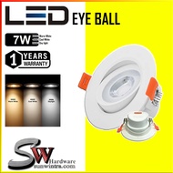 [1 Years Warranty] 7W LED Eye ball LED Recessed Eyeball Spotlight Round LED Downlight Spotlight Spot light