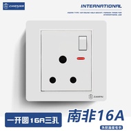 Low Price Seckill Type 86 Concealed South Africa One Open Round Three Holes 16A High Power Socket In