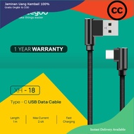 Sinlegoo Gaming Data Cable L 2.4A Type C XH-18 - Gamers Gamers 90 Degree Elbow Design