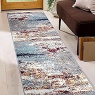 Rugshop Distressed Abstract Watercolor Runner Rug 2' x 7' Multi