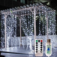 LED string ไฟผ้าม่านไฟ 3 M x 3 M 300 LED icicle ไฟน้ำตก fairy string garland สวนกลางแจ้งงานแต่งงานวันหยุดตกแต่งคริสต์มาส