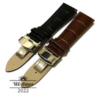 Strap tali jam tangan kulit Croco Butterfly Veranda 18 20 22 24 mm