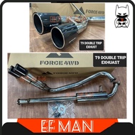 4WD FORCE 4x4 FORD RANGER T9 DOUBLE TWIN SIDE CARBON MUFFLER EXHAUST PIPE SET 2023 HKS BRD