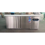 2 Doors Counter Chiller/Freezer Solid Door With Control Fully Stainless Steel 260L