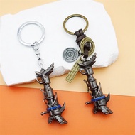 Game LOL Keychains Jinx Cannon Keychain Metal Car Key Rings Arcane Jewelry accessorie Gift for fans