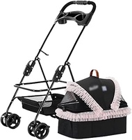 Pet Stroller for Small Medium Dog Cat 3-in-1 Detachable Puggy Carrier Bag Car Seat All-Round Visible