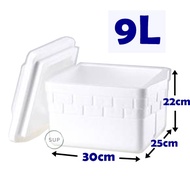 Styrofoam Ice Box (9L) / Cooler Box / Picnic box / Foam Box / Fish Box / Tong Ais Polyfoam / Gabus