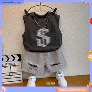 Boy Suit 2025 New Style Boy Cool Handsome Fashionable Summer Clothes Boy Baby Vest Children Waistcoa