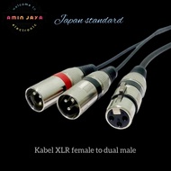 Jack xlr canon female to 2 canon male xlr male to female