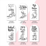 Prima Shabby Walldecor Kitchen Line Art Vintage Classic Monochrome Home Wall Decoration 16x30cm