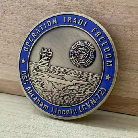 Bronze US Army Operation Iraqi Freedom Commemorative Coin USS Abraham Lincoln Military Challenge Coi