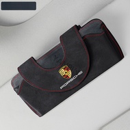 For Porsche Car Glasses Storage Bag Suede Glasses Case Panamera Macan Cayenne Taycan 917 718 911