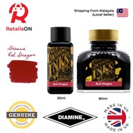 Diamine Ink Bottle (30ml / 80ml) - Red Dragon / Fountain Pen Ink Bottle 1pc (ORIGINAL) / [RetailsON]