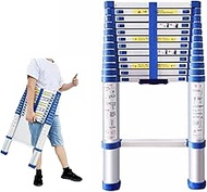 Telescoping Extension Ladder,Telescopic Ladder 4.6-20.3ft Multi-Purpose Folding Aluminium Telescoping Ladder Extendable Portable Loft Ladder Foldable Engineering Ladder(Color:Blue,Size:5.4m/
