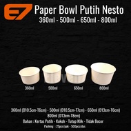 White Paper Rice Bowl 360-500-650-850ml & Paper Bowl Lid (25pcs)