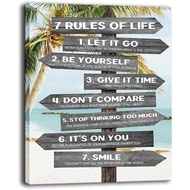 Inspirational Quotes Wall Decor 7 Rules of Life Modern Motivational Canvas Wall Art Posterhome Bedro