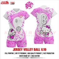 WOMEN'S VOLLEYBALL JERSEY V.19 FULL PRINTING FREE NAME AND NUMBER Jersey Perempuan Baju Jersey Perem