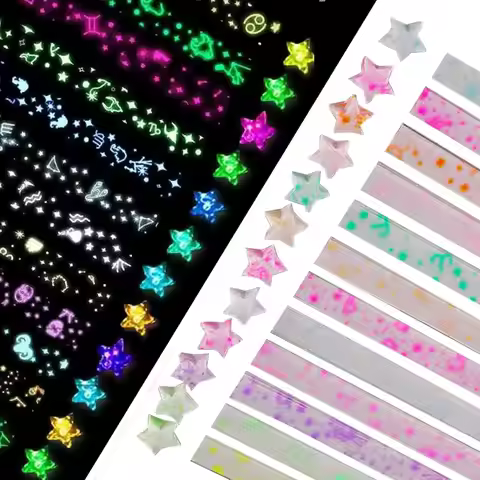 Star Origami, Colorful Decorative Paper Strips, Lucky Star Paper Strips, DIY origami paper strips gl