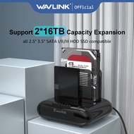 Wavlink Dual Bay External Hard Drive Docking Station[2x16TB], USB 3.0 to SATA I/II/III  for 2.5 or 3
