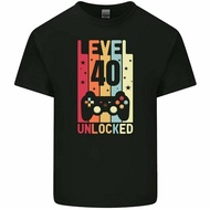 COD40th Birthday T-Shirt 1984 Men Women Funny Level Unlock 40 Level Game Top Pure Cotton Fun Creativ