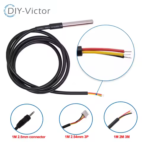 DS18B20 Stainless Steel Package 1 Meter/3meters/2 Meter Waterproof 18b20 Cable Probe Temperature Sen