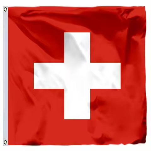 Switzerland Flag 120X120cm (4x4FT) 120g 100D Polyester Double Stitched High Quality Banner 21x21cm 6