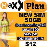 M1 Maxx Plan Ez $12 (New Sim:50GB,FIC,Local:500m)