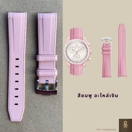 สายนาฬิกายางซิลิโคนนิ่มโค้งแนบไปกับตัวเรือน *ใช้ร่วมกับนาฬิกา Omega x swatch ได้* #สายนาฬิกาOmegaxswatch