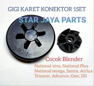 Gigi karet Konetor 1set drat lubang kecil untuk blender National sanex airlux trisonic gmc dll